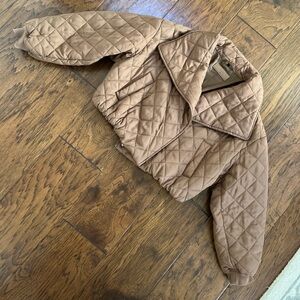 Quilted Brown Cropped Jacket